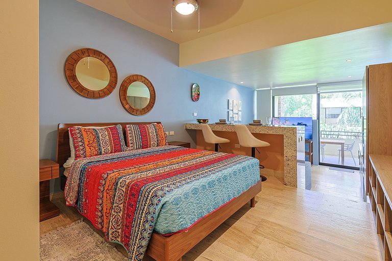 Estudio Acogedor | Balcón |Alberca en Rooftop