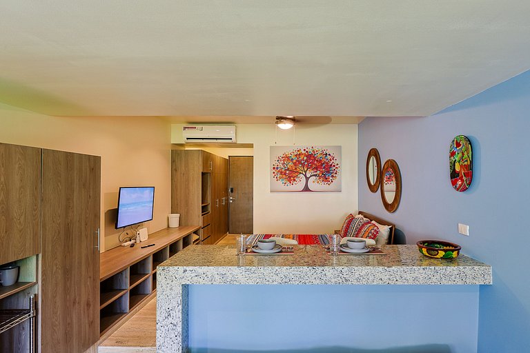 Estudio Acogedor | Balcón |Alberca en Rooftop