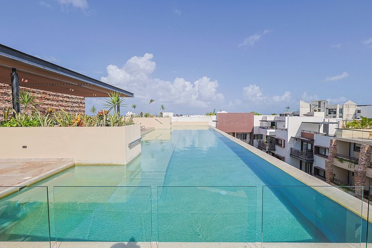 Estudio Acogedor | Balcón |Alberca en Rooftop