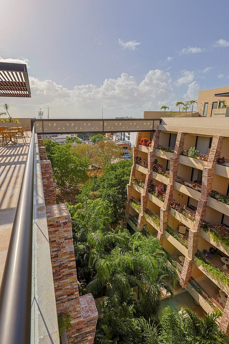 Estudio Acogedor | Balcón |Alberca en Rooftop