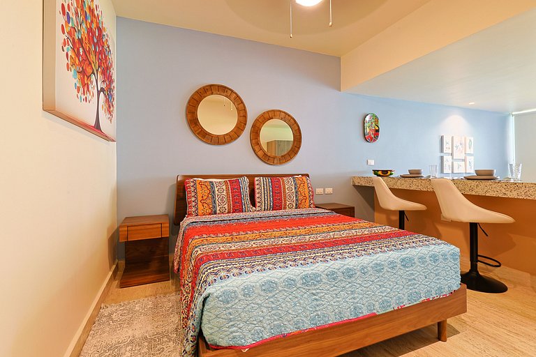 Estudio Acogedor | Balcón |Alberca en Rooftop