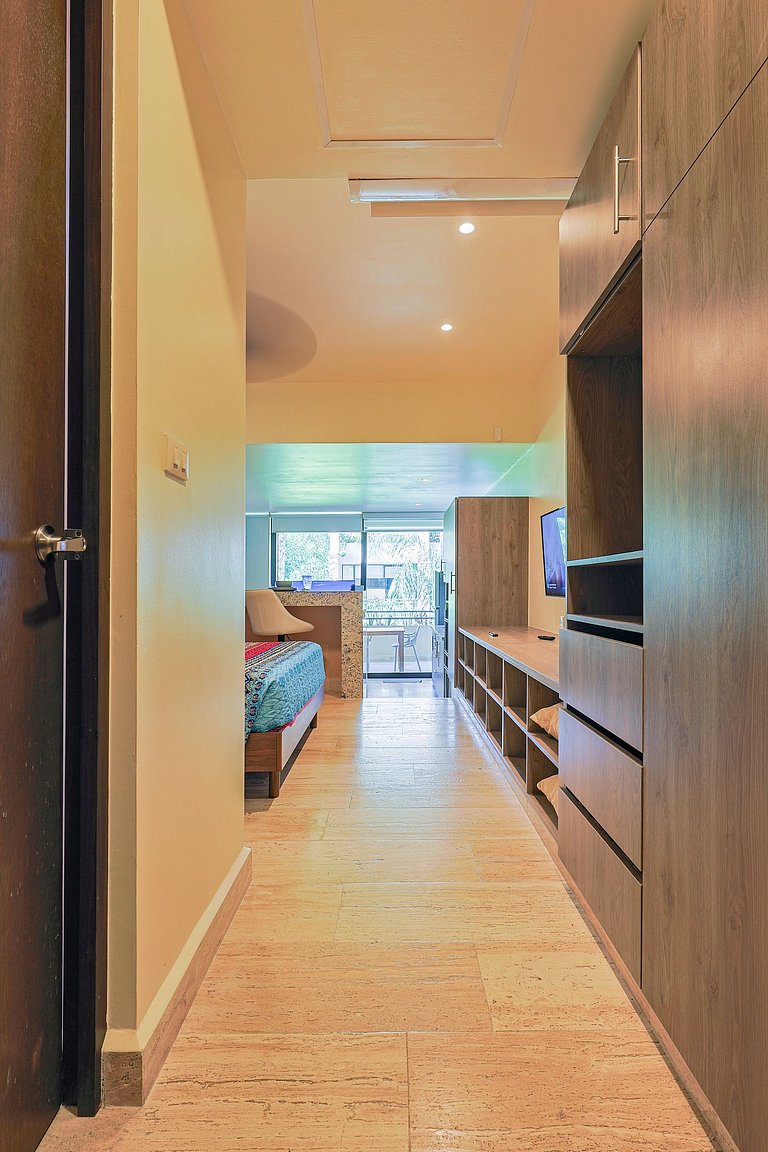 Estudio Acogedor | Balcón |Alberca en Rooftop